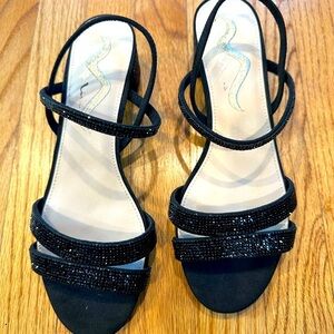 Nina Black Heels with Sparkly Straps
